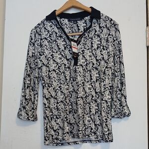 NWT Tommy Hilfiger Womans Floral Blouse XS